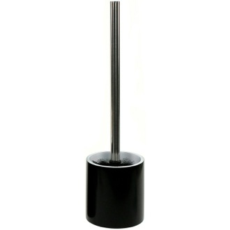 Toilet Brush Toilet Brush Holder, Steel, Free Standing, Black, Round, Resin Gedy YU33-14